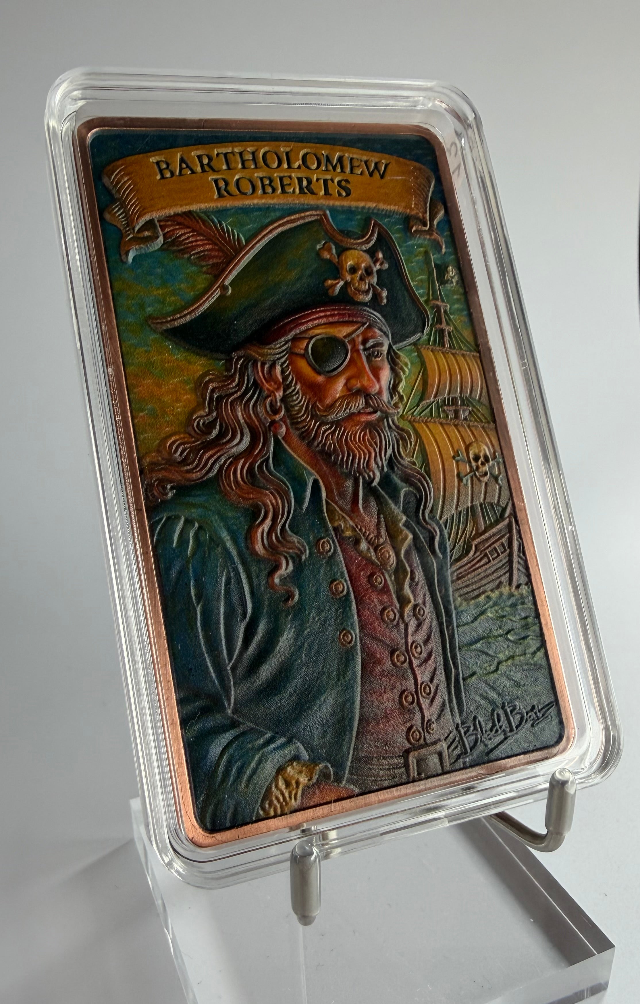 10 oz Kupferbarren „Bartholomew Roberts"999 Fine Copper