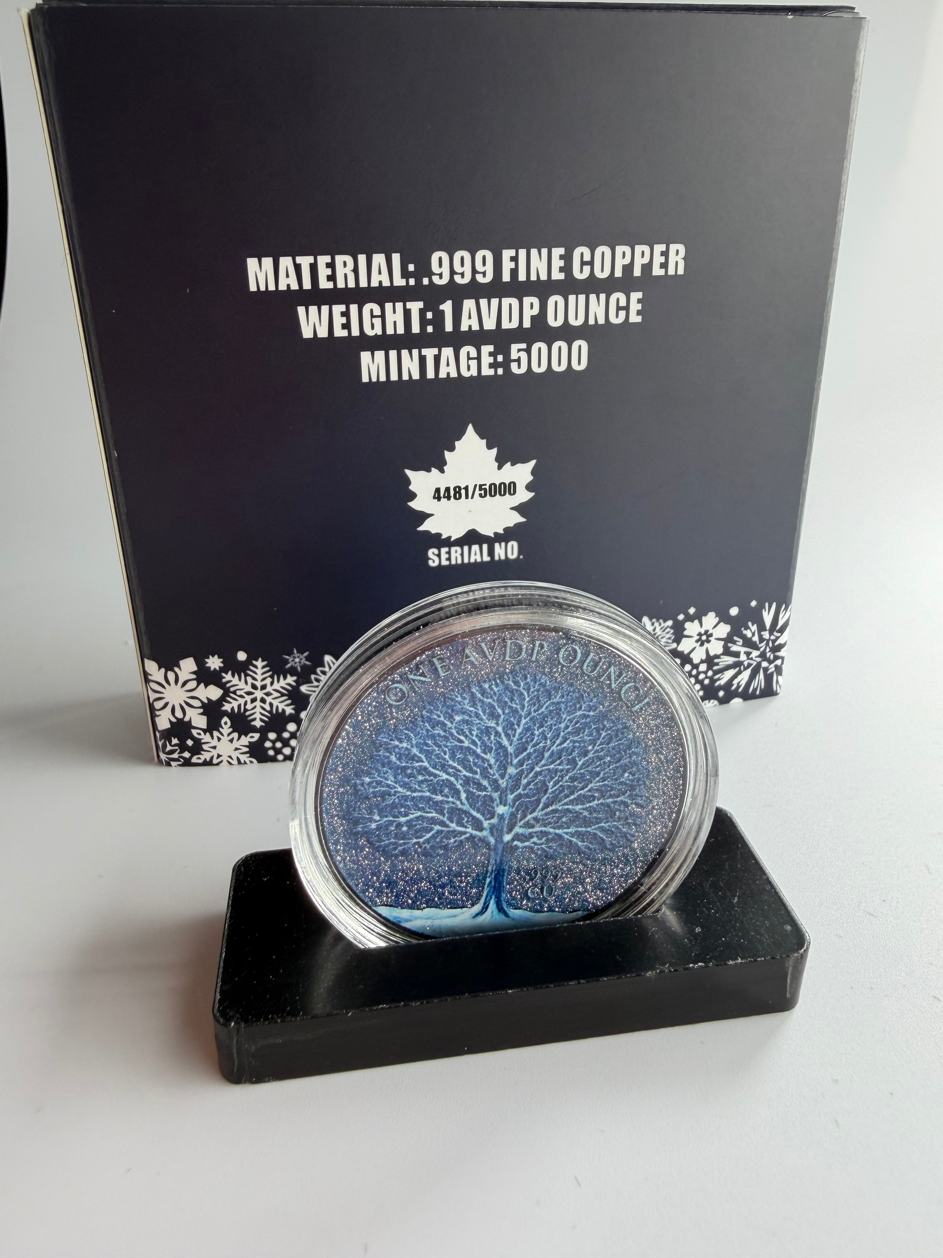 1oz Fine Copper Sammlermünze - Winter
Edition mit Diamant-Effekt