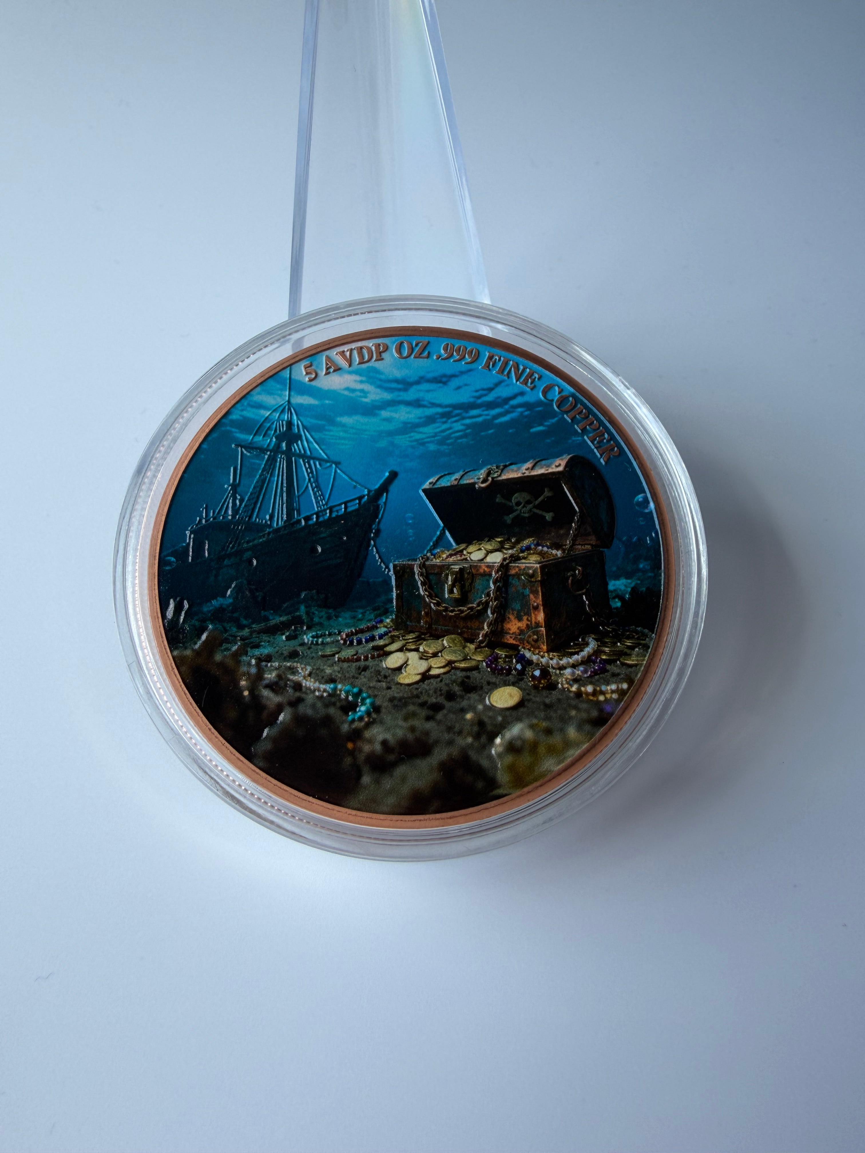 5 oz.999 Fine Copper - Piratenschatz & Kraken-Totenkopf