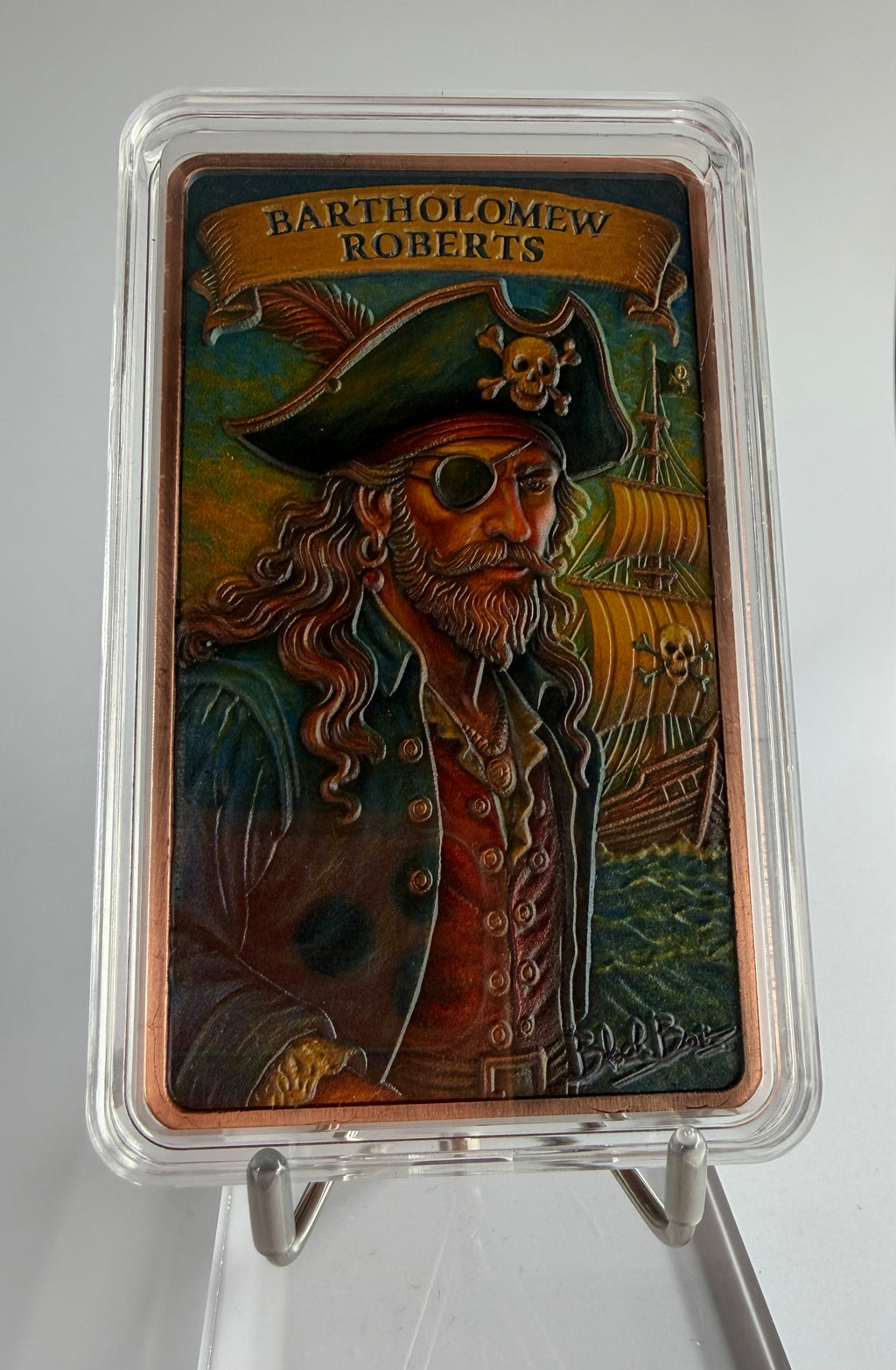 10 oz Kupferbarren „Bartholomew Roberts"999 Fine Copper