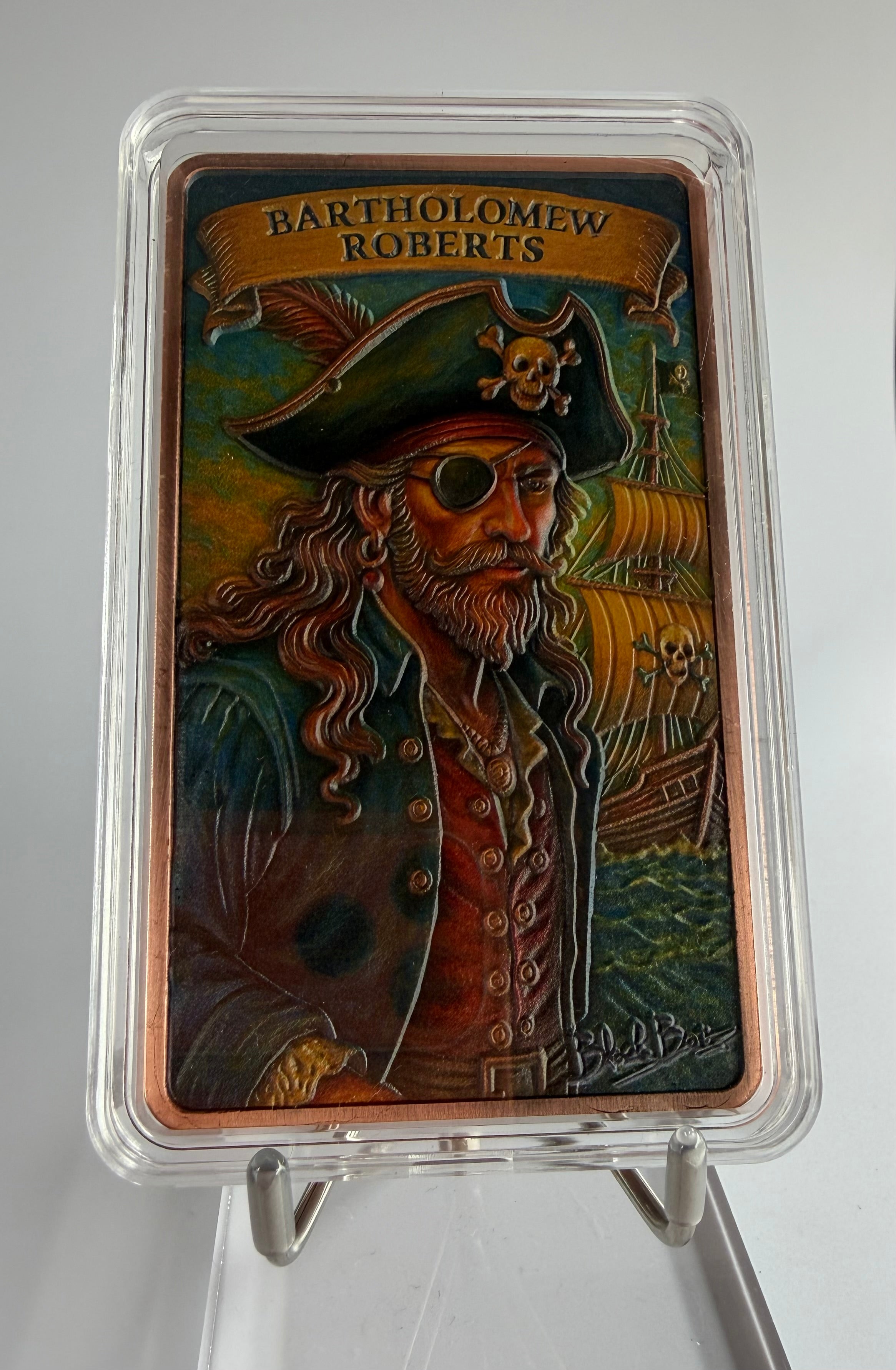 10 oz Kupferbarren „Bartholomew Roberts"999 Fine Copper