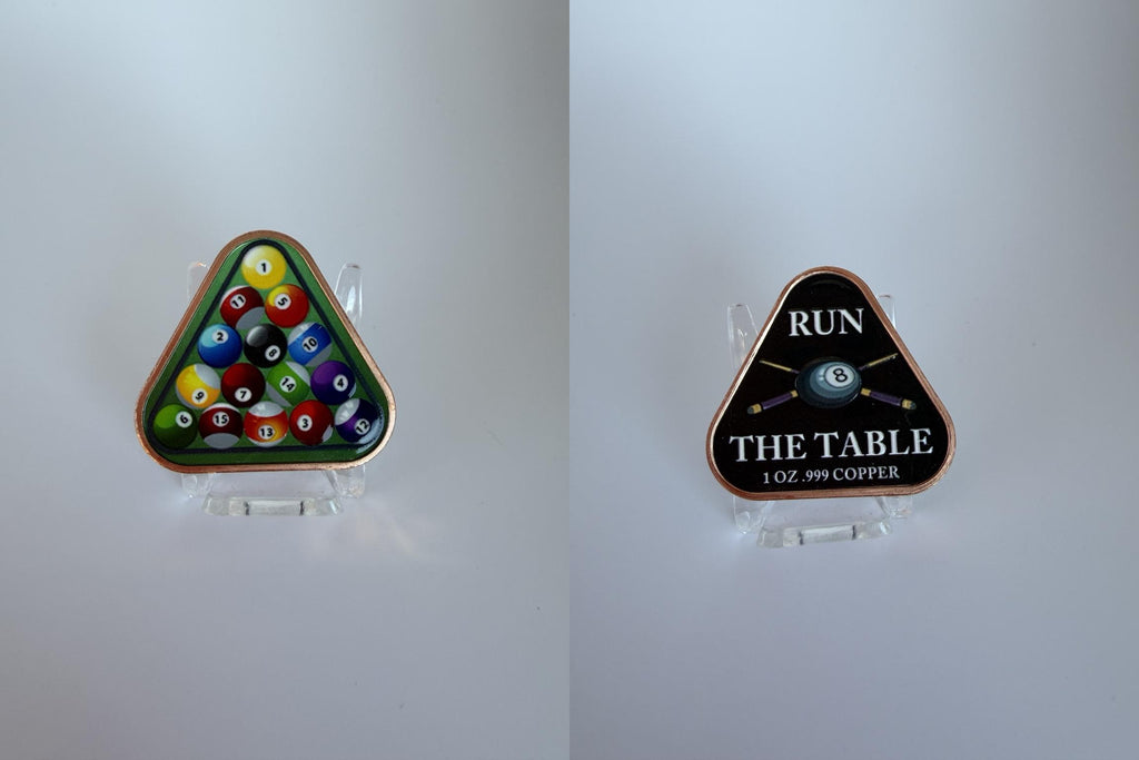 1 oz Kupfermünze „Run The Table“ – Billard Motiv