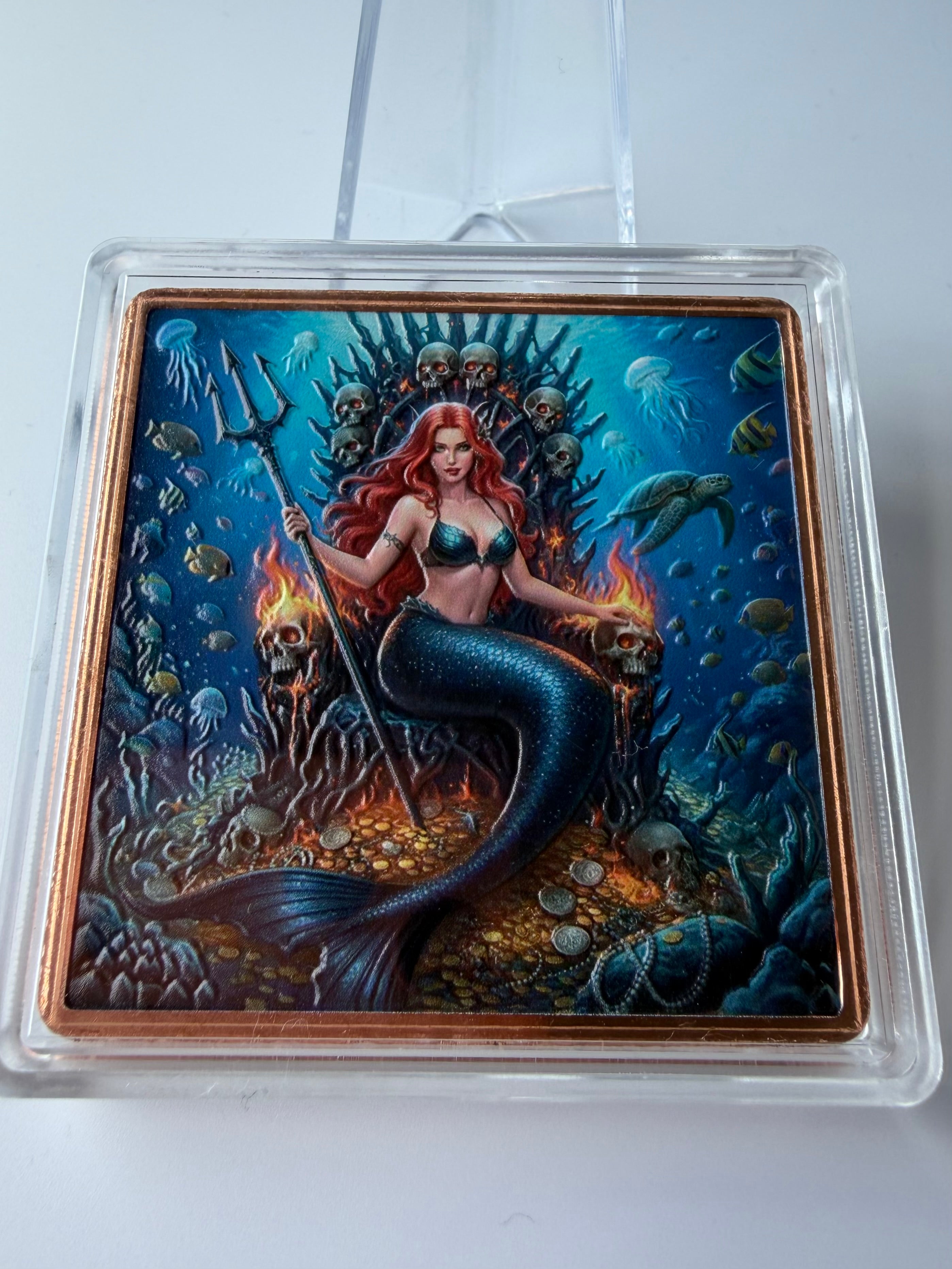 5 oz.999 Fine Copper - Meerjungfrau & Meeresschildkröte