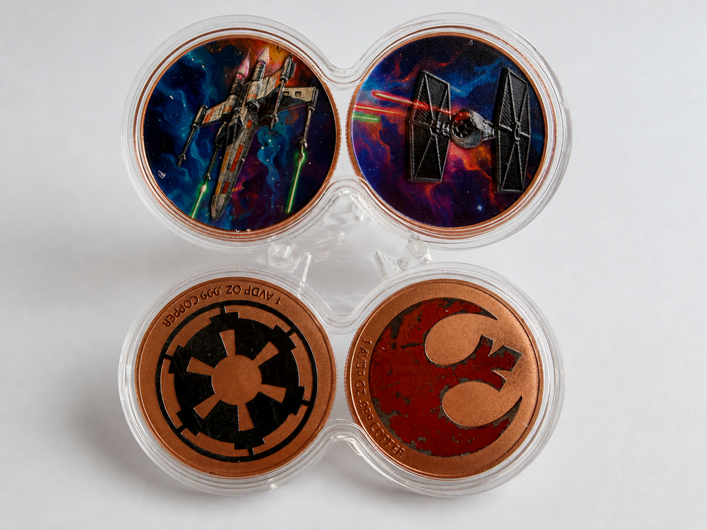 Star Wars-2x1oz.Kupfermünzen – X-Wing & TIE Fighter