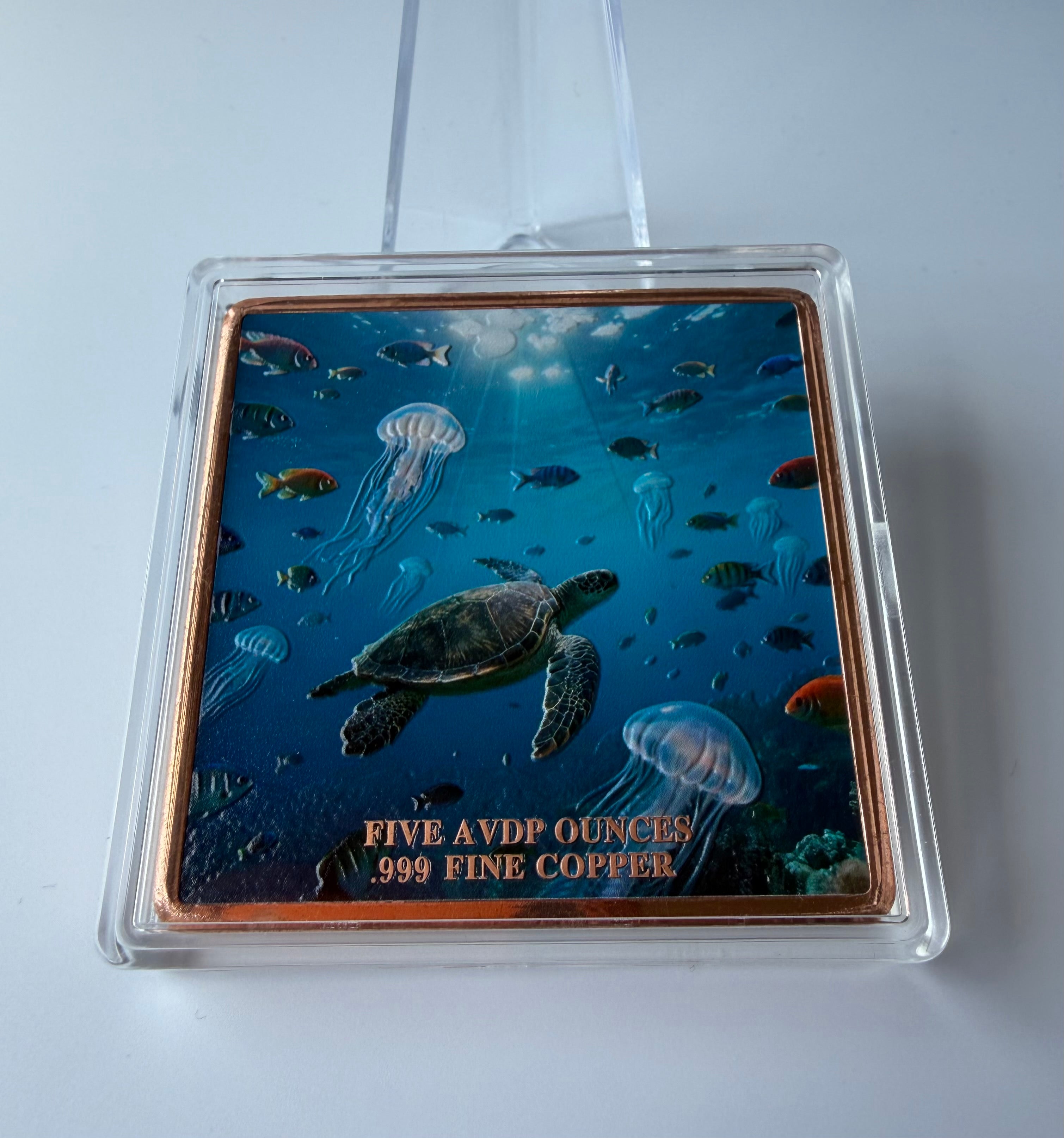 5 oz.999 Fine Copper - Meerjungfrau & Meeresschildkröte