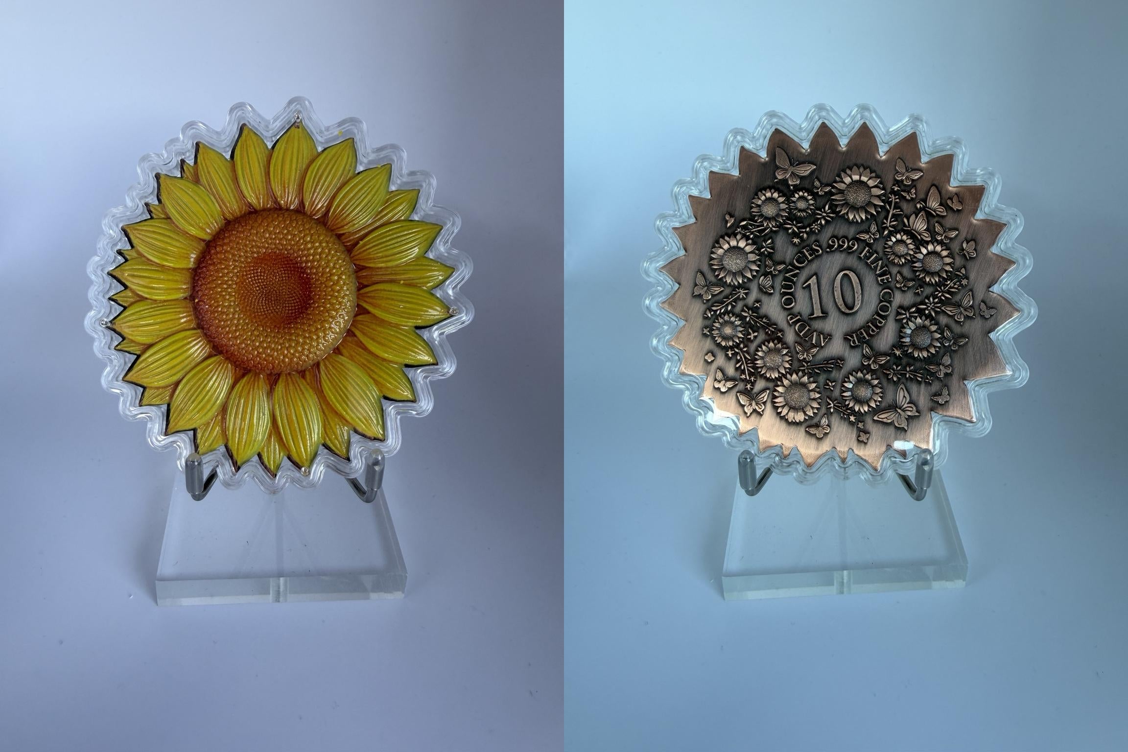 10oz Sonnenblumen Kupfermünze /999 Fine
Copper